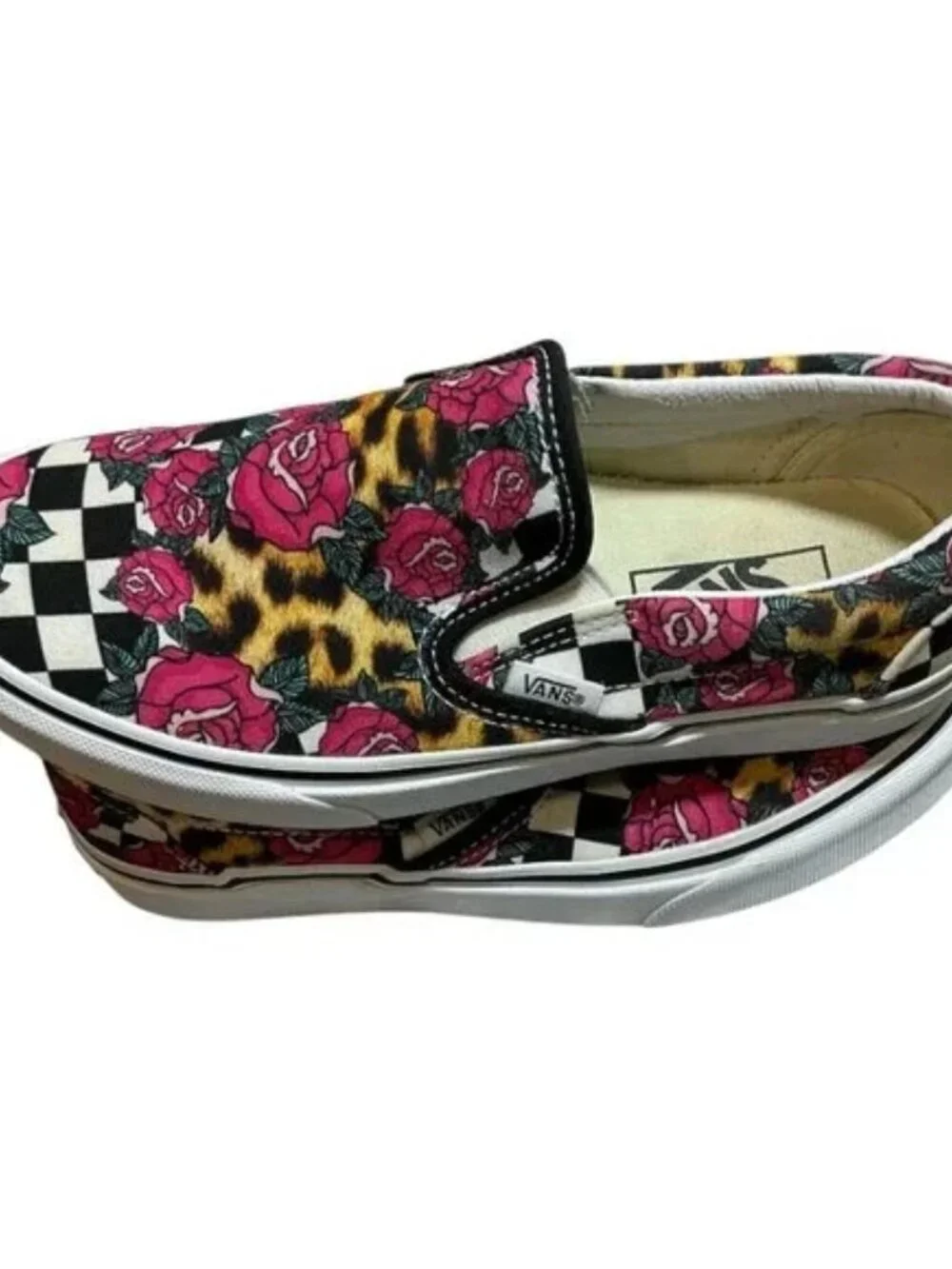 Vans Leopard/Floral Print Slip-on Unisex Skateboarding Sneakers Size M5/W6.5 - Picture 6 of 13